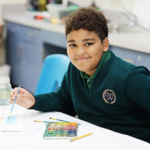 Student Smiling in Art Class Best Private Schools Near Me | Top Private Middle School | Student Smiling in Art Class